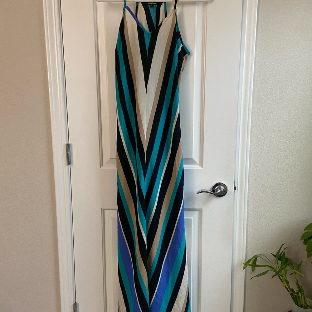 Striped Maxi Dress in Blue and Black